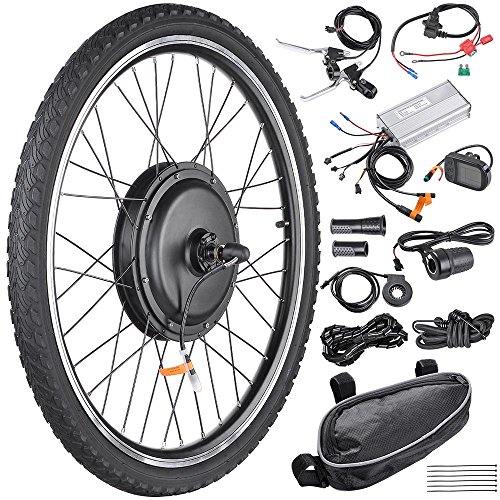 AW 26″x1.75″ Front Wheel Electric Bicycle Motor Kit 48V 1000W Powerful Motor E-Bike ...