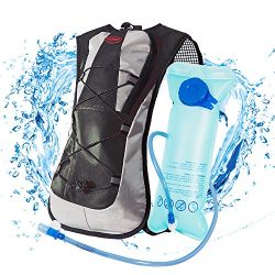 LYCAON Hydration Backpack with 2L Bladder (BPA Free, FDA Approved) 600D Waterproof Fabric Lightw ...