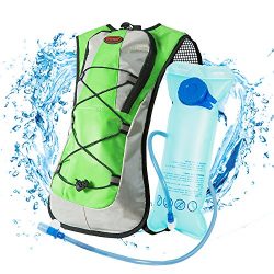 LYCAON 2L Hydration Backpack (BPA Free), 600D Waterproof Fabric, Lightweight Water Back Pack Hik ...