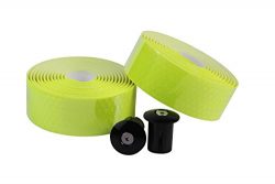 KINGOU Road Bike Handlebar Tape PU Anti-slip Fixed Gear Bicycle Bar Tapes – Yellow