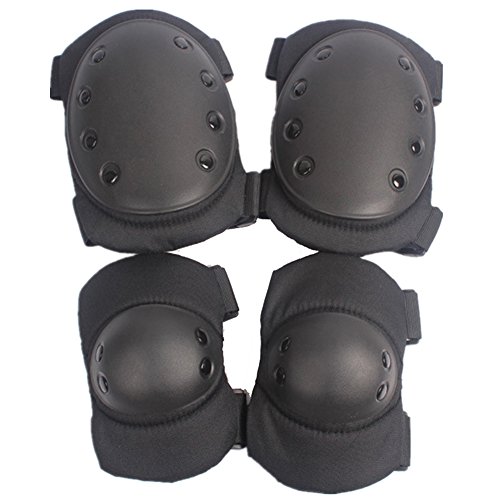 ISEYMI Military Tactical Knee Pad Elbow Pad Set (4 in 1), Skate & Skateboarding Protection K ...