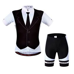 WOSAWE Mens Breathable Cycling Jersey Padded Shorts ( Suit, L)