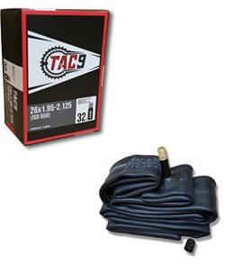 TAC 9 Bike Tubes, 26 x 1.95-2.125 Regular Valve 32mm – With OPTIONAL rim strips and tire l ...