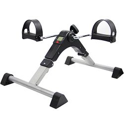 Hausse Folding Exercise Peddler Portable Pedal Exerciser with Electronic Display, Black