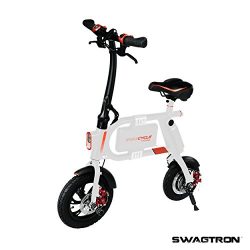 SWAGTRON SwagCycle E-Bike – Folding Electric Bicycle with 10 Mile Range, Collapsible Frame, and  ...