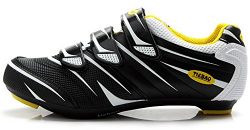 Tiebao Road Cycling Shoes Lock Pedal Bike Shoes Cleated Bicycle ciclismo Shoes Black/White/Yello ...