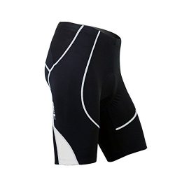 SANTIC Cycling Men’s Shorts Biking Bicycle Bike Pants Half Pants 4D COOLMAX Padded White M