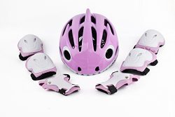 ADMIRE Kids Skateboard Skate Scooter Cycling Bike Helmet with Safety Knee Pads Elbow Wrist Prote ...