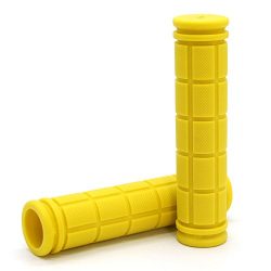 Coolrunner Bicycle Handle Bar Mushroom Grips BMX For Boys and Girls Bikes (Yellow)