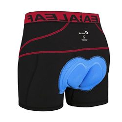 Baleaf Men’s 3D Padded Bike Bicycle MTB Cycling Underwear Shorts (Red, L)