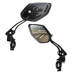 Bike Glass Mirror LERMX Universal Adjustable Rotatable Safe Rearview for Mountain Bicycle Electr ...