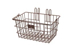 Retrospec Detachable Steel Apollo-Lite Lift-Off Front Bike Basket with Handles, Brown