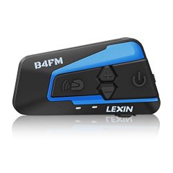 LEXIN LX-B4FM 4 Way BT Interphone Bluetooth Motorcycle Helmet Intercom, Universal Wireless Heads ...