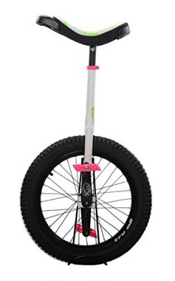 Koxx Troll 20 Trials Unicycle, White/Green/Black with Pink Pedals and Black Rims