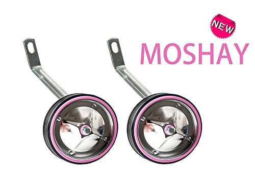 MOSHAY Multicolor Motal Children’s Bicycle Training Wheels For 14 16 18 20 Inch (pink)
