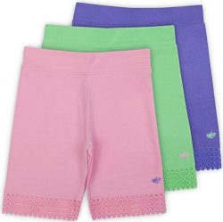 Lucky & Me Jada Little Girls Bike Shorts, Tagless, Soft Cotton, Lace Trim, Underwear, 3 Pack ...