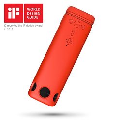 Puridea I2 Red Portable Bluetooth Speaker with 24-Hour Playtime, 66-Foot Bluetooth Range & B ...