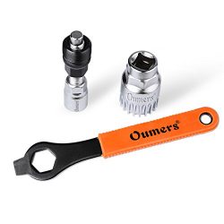 Oumers Bike Crank Extractor/Arm Remover and Bottom Bracket Remover with 16mm Spanner/Wrench. Pro ...