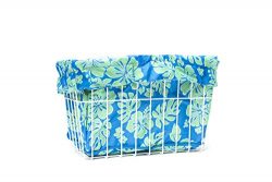 Cruiser Candy Blue/Green Hibiscus Bicycle Basket Liner