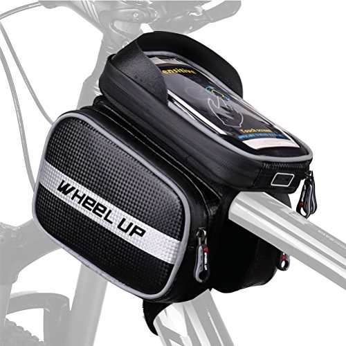 MF-HOME Bike Bag for Cell Phone, Bicycle Front Shelf Large Storage Bag, Waterproof 6.2 inch Touc ...