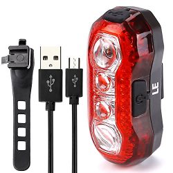 LE USB CREE LED Super Bright Bike Rear Tail Light 5 Lighting Modes Easy Install Red Safety Cycli ...