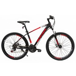 Murtisol 27.5″ Mountain Bike 21 Speeds Bicycle Disc Brake Steel Frame Red Black
