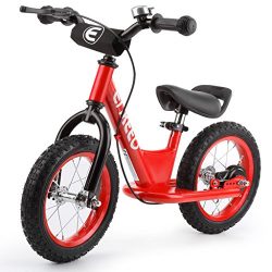 ENKEEO 12’’ Sport Balance Bike No Pedal Control Walking Bicycle Transitional Cycling Training wi ...