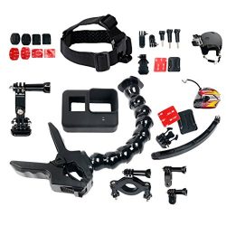 YaeCCC Jaws Flex Clamp with 22 Pcs for All in One Gopro Accessories Kit Bundle Bike Motorcycle M ...