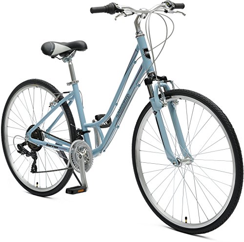 Critical Cycles Women’s Barron Hybrid 21 Speed Bike, Powder Blue, 14″/X-Small
