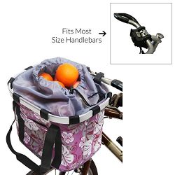 MyGift Multi Purpose Purple Bicycle Basket Carrier / Car Organizer with Drawstring Closure & ...