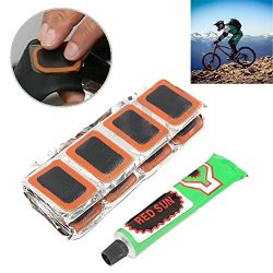 Amapower 48Pcs Durable Cycling Bicycle Accessories Bike Repair Tool Rubber Puncture Patch Kit Ti ...
