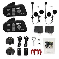 LEXIN 2x LX-T2 BT Interphone Motorcycle Helmet Communication Bluetooth Intercom, Motorbike Heads ...