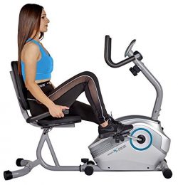 Body Xtreme Fitness Recumbent Bike BXF003 – Home Exercise Equipment, Silver/Blue, Magnetic ...