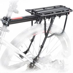 COMINGFIT 110 Lbs Capacity Aluminum Alloy Bicycle Rear Rack Adjustable Pannier Bike Luggage Carg ...