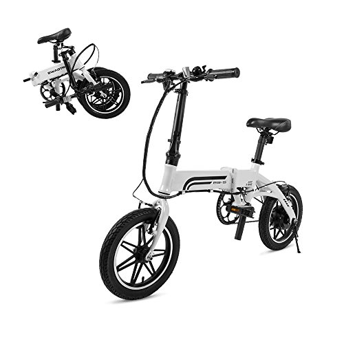 SwagCycle EB-5 Lightweight and Aluminum Folding EBike with Pedals, Power Assist, and 36V Lithium ...