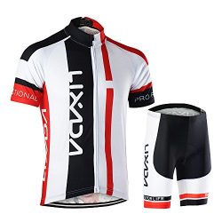 Lixada Men’s Cycling Jersey Set Breathable Quick-Dry Short Sleeve Biking Shirt with 15D Pa ...