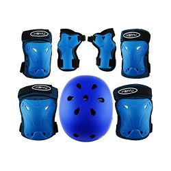 Weanas Kids Youth Adjustable Sports Protective Gear Set, Safety Pad Safeguard (Helmet Knee Elbow ...