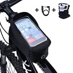 Ejoyous Bike Bag, 6.0″ Touch Screen Portable Road Mountain Bicycle Top Tube Bag Front Fram ...