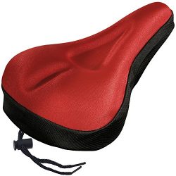 Zacro Gel Bike Seat – Extra Soft Gel Bicycle Seat – Red Bike Saddle Cushion with Bla ...