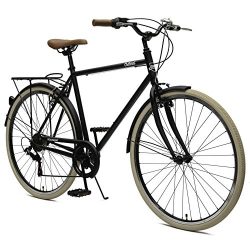 Critical Cycles Beaumont-7 Seven Speed Men’s Urban City Commuter Bike; 58cm, Matte Black