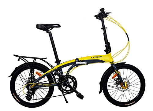 K7S Camp 20″ Alloy 16 Speed Folding Bike Disc Brake Thunderbolt (Yellow)