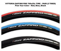 Vittoria Zaffiro IV Wire Bead Road Bike Tire 700x25mm – PAIR (2 TIRES) Pick your Color (Red)