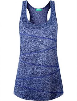 Kimmery Athletic Tank Tops for Women, Ladies Moisture Wicking Shirts Crew Neck Training Wear Sle ...