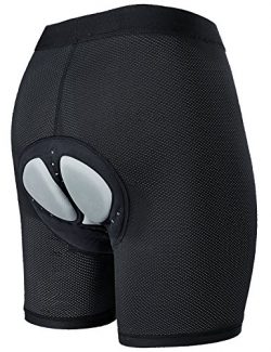 Men’s Silicon Gel Padded Cycling Underwear,1″ Wide Elastic Waistband,22mm Pad,M