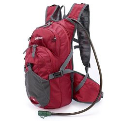 ENKNIGHT 20L Hydration Pack Waterproof Cycling Backpack with 2L Water Bladder Red