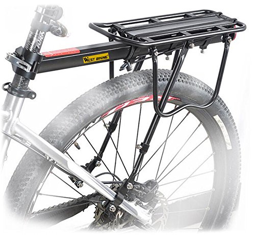Bike Cargo Rack, Rear Carrier Seat Load 110 lbs Adjustable Bicycle Frames Cycling Mountain Bag S ...