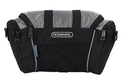 Roswheel 11494 5L Capacity Bike Front Handlebar Bag Bicycle Basket Cycling Accessories Pack, Grey