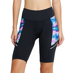 Baleaf Women’s Cycling Padded Shorts UPF 50+ Color Geometry XL