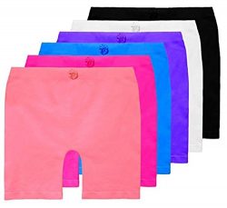 Basico Girls Dance, Bike Shorts 6, 12 Value Packs – for sports, play or under skirts (Big  ...