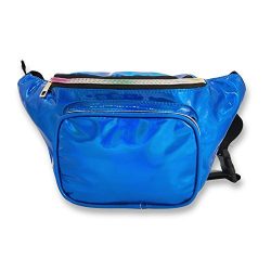 Holographic Fanny Pack Waterproof Waist Bag for Women-Fashion Waist Bag for Travel,Cycling,Festi ...